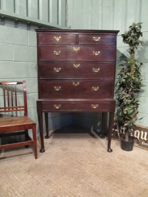 Antique Georgian Oak Chest on Stand C1780 W6739/9.1