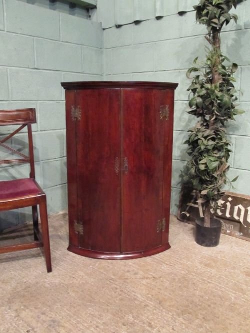 Antique Regency Mahogany Barrell Fronted Corner Cabinet C1800 6737/9.1