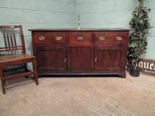 fig 1. ANTIQUE GEORGIAN COUNTRY ELM DRESSER SIDEBOARD C1750 W6736/9.1