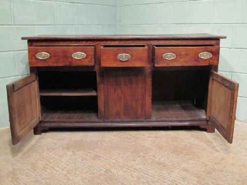 fig 2. ANTIQUE GEORGIAN COUNTRY ELM DRESSER SIDEBOARD C1750 W6736/9.1