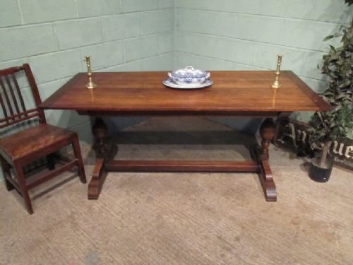 Antique Victorian Oak Refectory Dining Table C1890 W6726/9.1