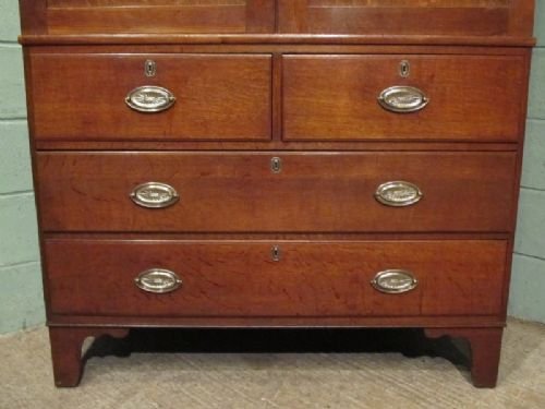 fig 2. ANTIQUE GEORGIAN MEDIUM OAK LINEN PRESS C1780 W6742/16.1