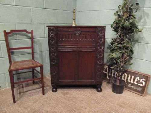 fig 1. ANTIQUE EARLY GEORGIAN OAK FOOD CUPBOARD BOX C1720 W6738/16.1