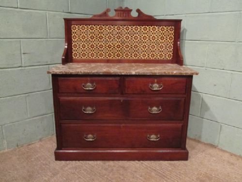 fig 1. ANTIQUE EDWARDIAN MAHOGANY MARBLE TOP WASHSTAND C1900 WEMD/18
