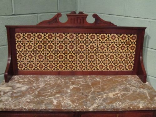 fig 2. ANTIQUE EDWARDIAN MAHOGANY MARBLE TOP WASHSTAND C1900 WEMD/18