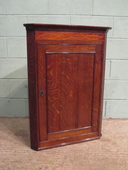 Antique Georgian Oak & Mahogany Corner Cupboard C1780 W6750/16.1