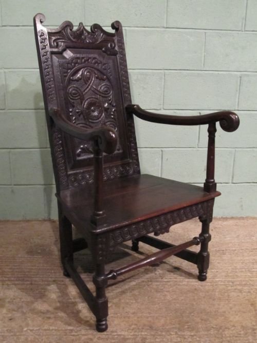 Antique Early Georgian Carved Oak Westmoreland Chair C1720 W6751/16.1