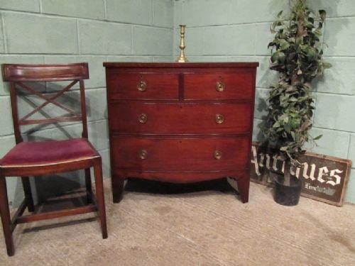 Antique Regency Mahogany Bow Front Chest of Drawers C1800