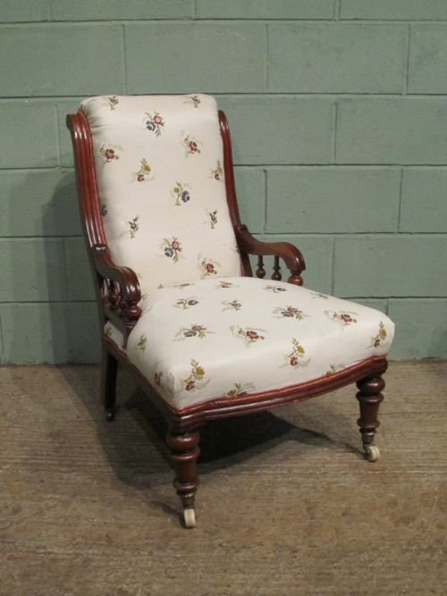 Antique Victorian Mahogany Scroll Back Armchair C1860 W6768/30.1