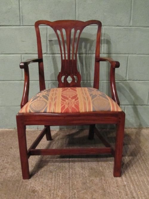 fig 1. ANTIQUE GEORGIAN REGENCY MAHOGANY DESK ELBOW CHAIR C1800 W6766/30.1