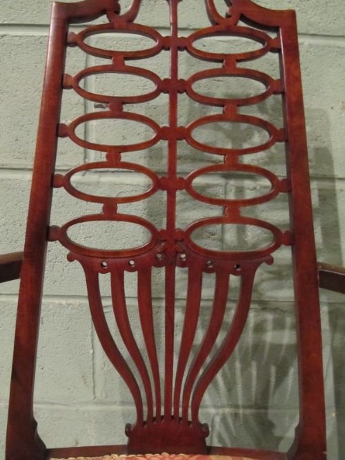fig 1. ANTIQUE ART NOUVEAU MAHOGANY ELBOW DESK CHAIR C1890 W6765/30.1