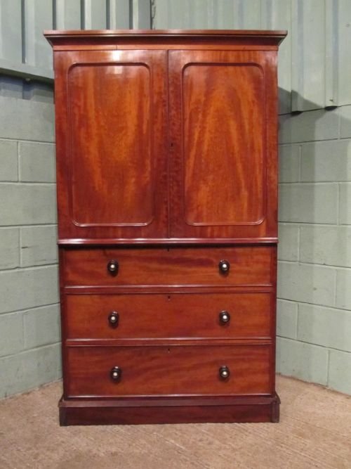 fig 1. ANTIQUE VICTORIAN MAHOGANY LINEN PRESS C1880 W6761/30.1