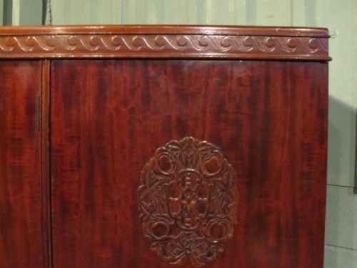 fig 2. ANTIQUE EDWARDIAN MAHOGANY TRIPLE WARDROBE C1900 W6784/30.1