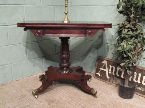 Antique Regency Flamed Mahogany Fold Over Tea Table C 1820 W6752/6.2