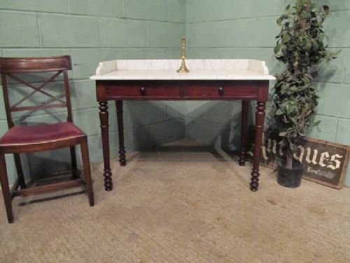 Antique William 1v Mahogany & Carrera Marble Washstand C1830 W6778/6.2