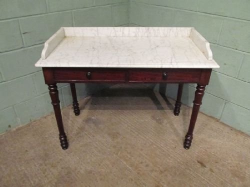 fig 1. ANTIQUE WILLIAM 1V MAHOGANY & CARRERA MARBLE WASHSTAND C1830 W6778/6.2