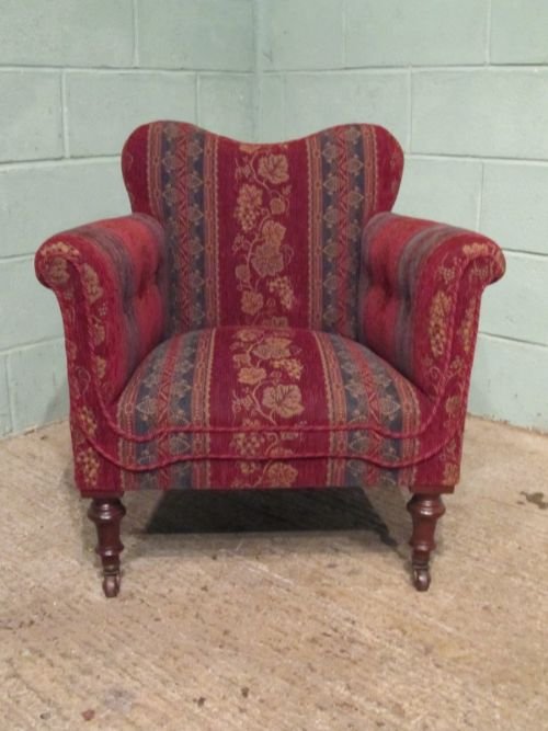 fig 1. ANTIQUE PAIR VICTORIAN UPHOLSTERED ARMCHAIRS C1880 W6786/6.2