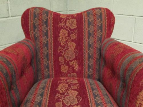 fig 2. ANTIQUE PAIR VICTORIAN UPHOLSTERED ARMCHAIRS C1880 W6786/6.2