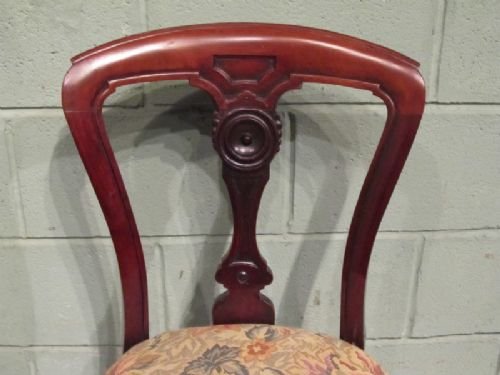 fig 2. ANTIQUE SET FOUR VICTORIAN MAHOGANY BALOON BACK DINING CHAIRS C1850 W6788/6.2