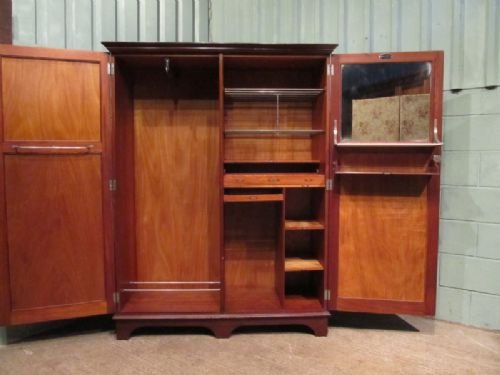 fig 1. ANTIQUE EDWARDIAN MAHOGANY GENTLEMANS WARDROBE COMPACTUM C1900 W6795/13.2