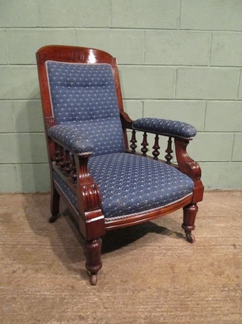 Antique Victorian Mahogany Salon Armchair C1890 W6804/20.2