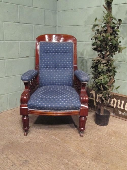 fig 1. ANTIQUE VICTORIAN MAHOGANY SALON ARMCHAIR C1890 W6804/20.2