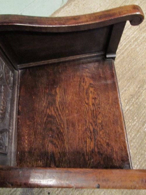 fig 1. ANTIQUE EARLY VICTORIAN CARVED OAK WAINSCOT CHAIR C1840 W6811/20.2