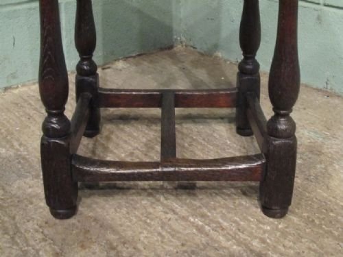 fig 1. ANTIQUE GEORGIAN COUNTRY JOINED OAK STOOL C1780 W6781/20.2
