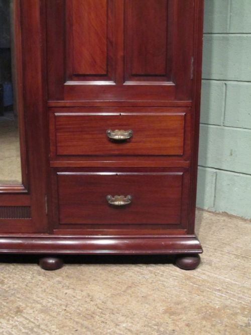 fig 2. ANTIQUE VICTORIAN ART NOUVEAU MAHOGANY TRIPLE WARDROBE C1890 W6810/20.2