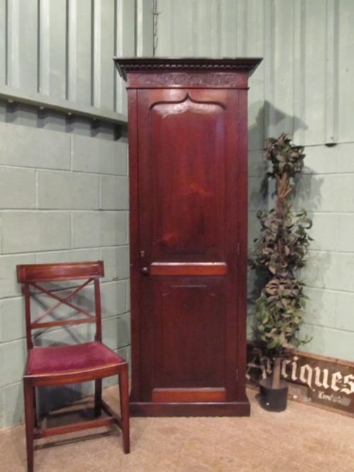 Antique Tall Georgian Narrow Mahogany Cupboard C1780 W6821/27.2