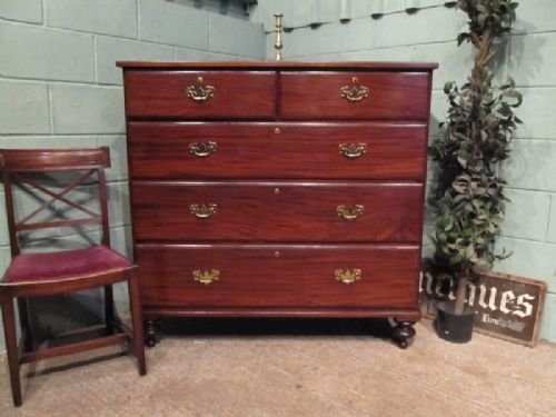 Antique Victorian Mahogany Chest of Drawers C1860 W6776/27.2