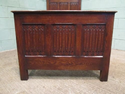 fig 1. ANTIQUE PAIR VICTORIAN ARTS & CRAFTS JOINED OAK SINGLE BEDS C1890 W6822/27.2