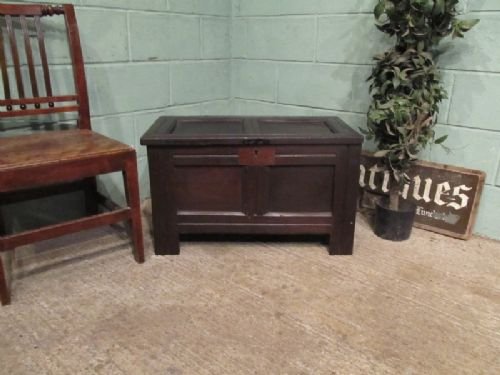 Antique 17th Century Small Oak Coffer Box C1680 W6813/27.2
