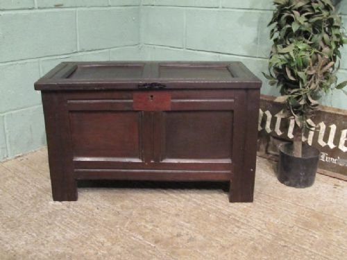 fig 1. Antique 17th Century Small Oak Coffer Box c1680 w6813/27.2