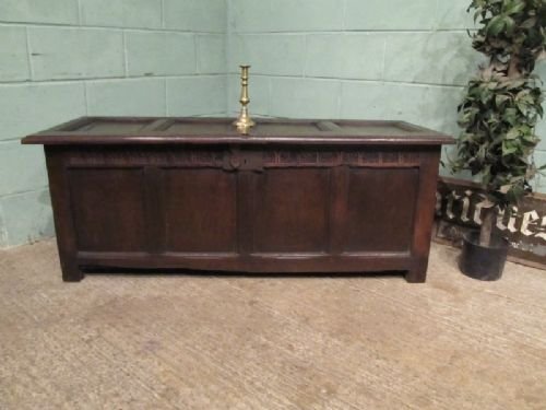 Antique Large 17th Century Country Oak Coffer Box C1680 W6825/27.2
