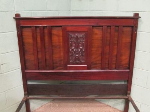 fig 1. ANTIQUE VICTORIAN ART NOUVEAU MAHOGANY DOUBLE BED C1890 W6809/27.2