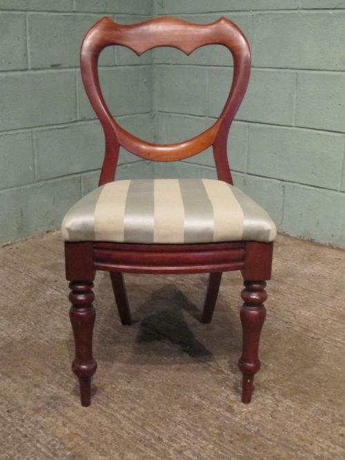 fig 1. ANTIQUE SET FOUR VICTORIAN MAHOGANY BALOON BACK DINING CHAIRS C1880 W6827/27.2