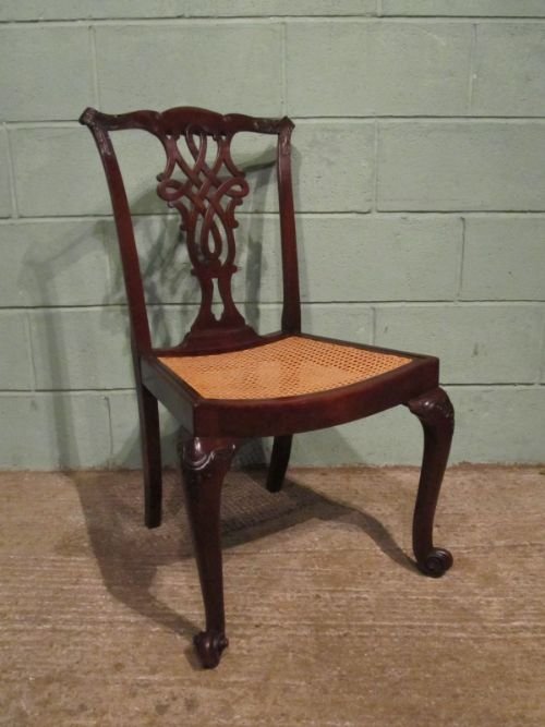 Antique Victorian Chippendale Mahogany Side Desk Chair C1860 W6343/12.3