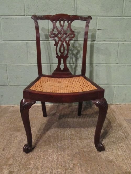 fig 1. Antique Victorian Chippendale Mahogany Side Desk Chair c1860 w6343/12.3