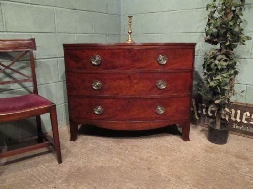 Antique Regency Mahogany Bow Front Chest of Drawers C1820 W6836/12.3