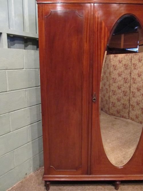 fig 1. ANTIQUE EDWARDIAN MAHOGANY TRIPLE WARDROBE COMPACTUM C1900 W6860/12.3
