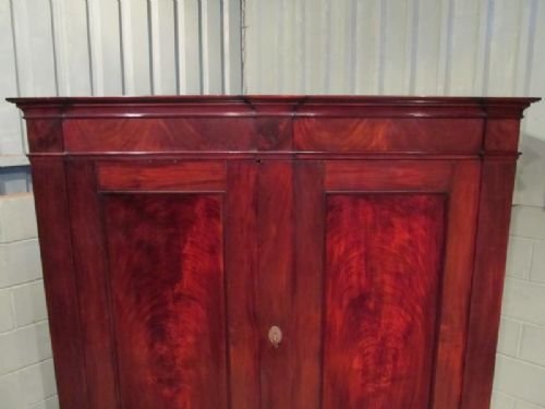 fig 2. ANTIQUE FRENCH LOUIS PHILIPPE LARGE MAHOGANY DOUBLE WARDROBE C1840 W6834