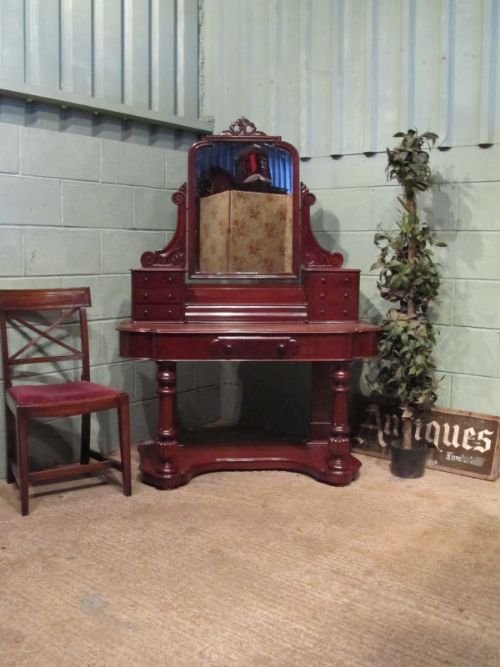 Antique Victorian Mahogany Duchesse Dressing Table (Matching Washstand Avail)