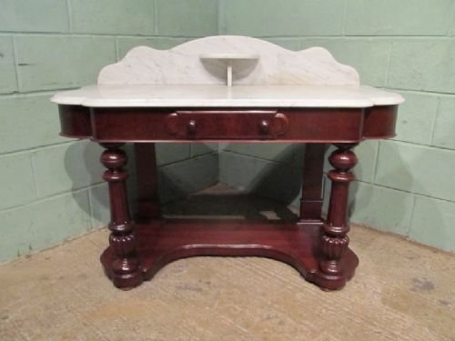 fig 1. ANTIQUE VICTORIAN MARBLE TOP DUCHESSE WASHSTAND (MATCHING DRESSING TABLE AVAIL)