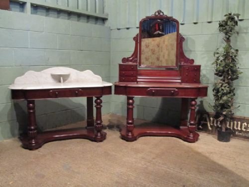 fig 2. ANTIQUE VICTORIAN MAHOGANY DUCHESSE DRESSING TABLE (MATCHING WASHSTAND AVAIL)