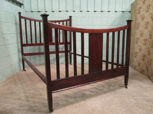 Antique Edwardian Mahogany Inlaid Double Bed C1900 6862/26.3