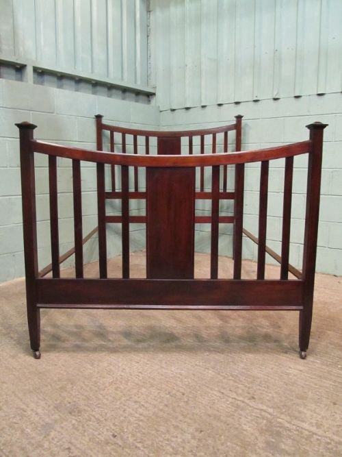 fig 1. ANTIQUE EDWARDIAN MAHOGANY INLAID DOUBLE BED C1900 6862/26.3