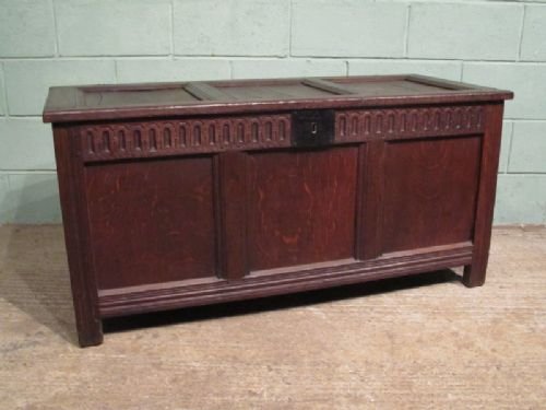 Antique George 1st Country Oak Coffer C1700 Wt