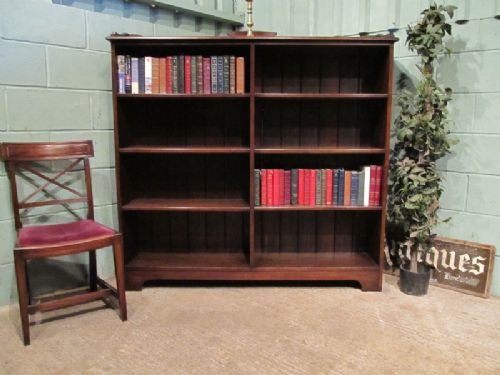 fig 1. ANTIQUE VICTORIAN OAK OPEN FRONT BOOKCASE C1890 W6874/26.3