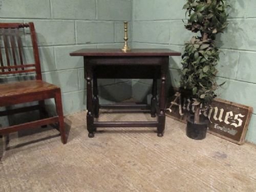 Antique Early Georgian Single Drop Leaf Country Oak Side Table C1730 W6876/26.3
